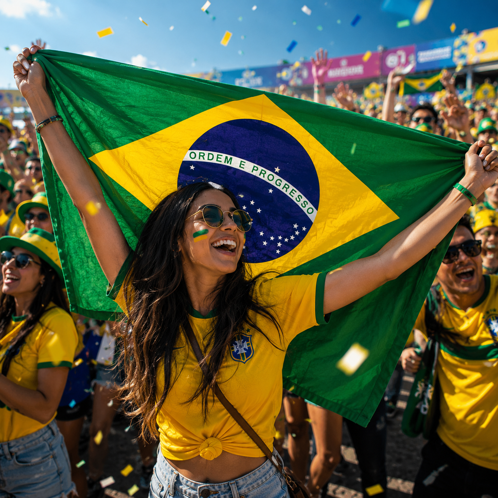 Brazil 2026 World Cup Rectangular Supporter Fan Flag