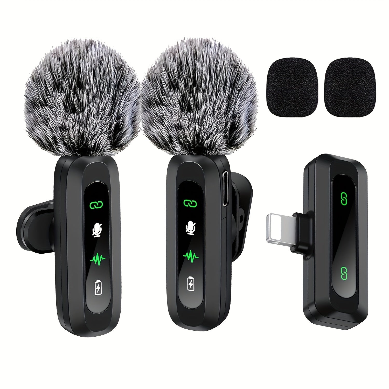 Wireless Lavalier Microphone Dual USB-C Recording System
