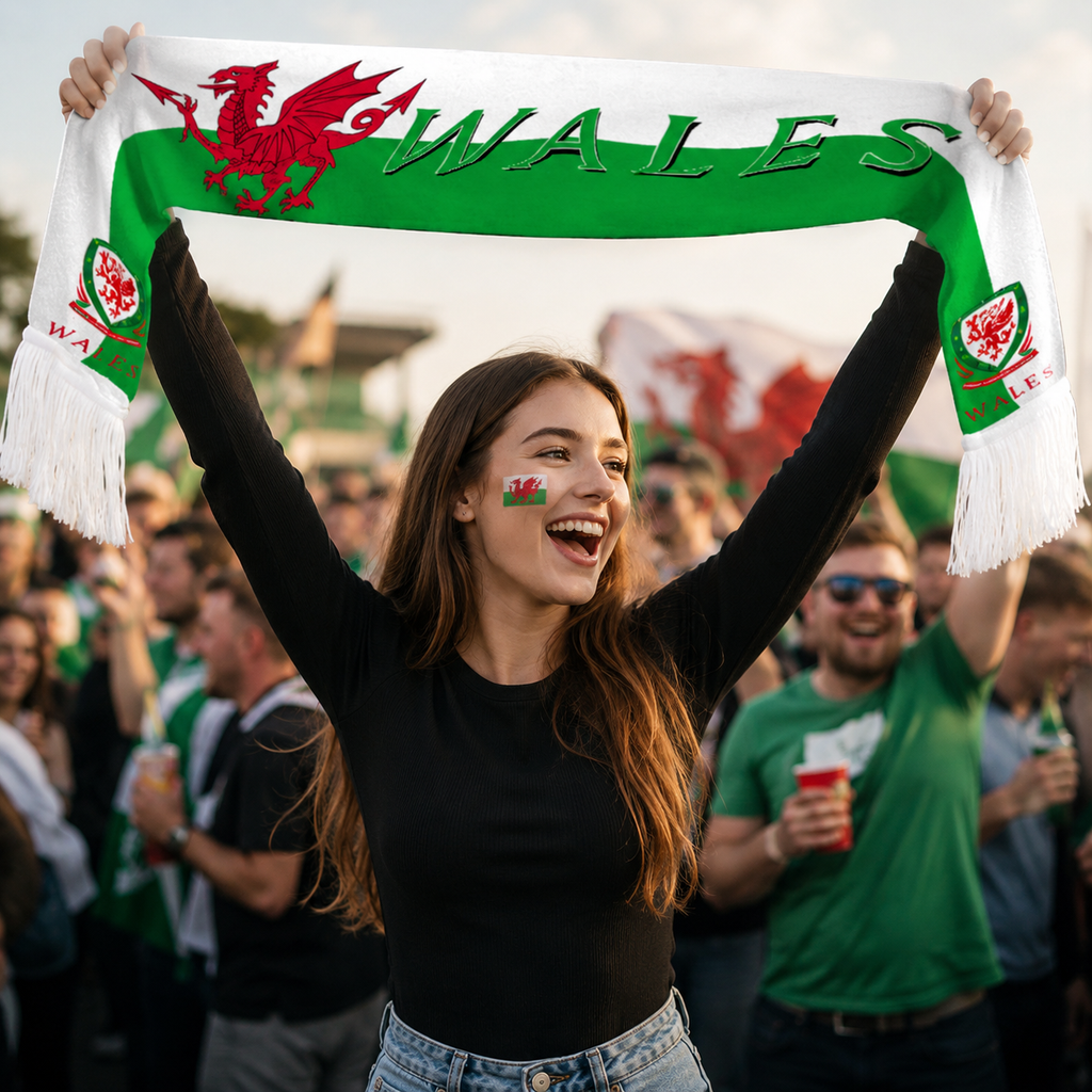 Wales 2026 World Cup Football Fan Scarf National Team Supporter Scarf