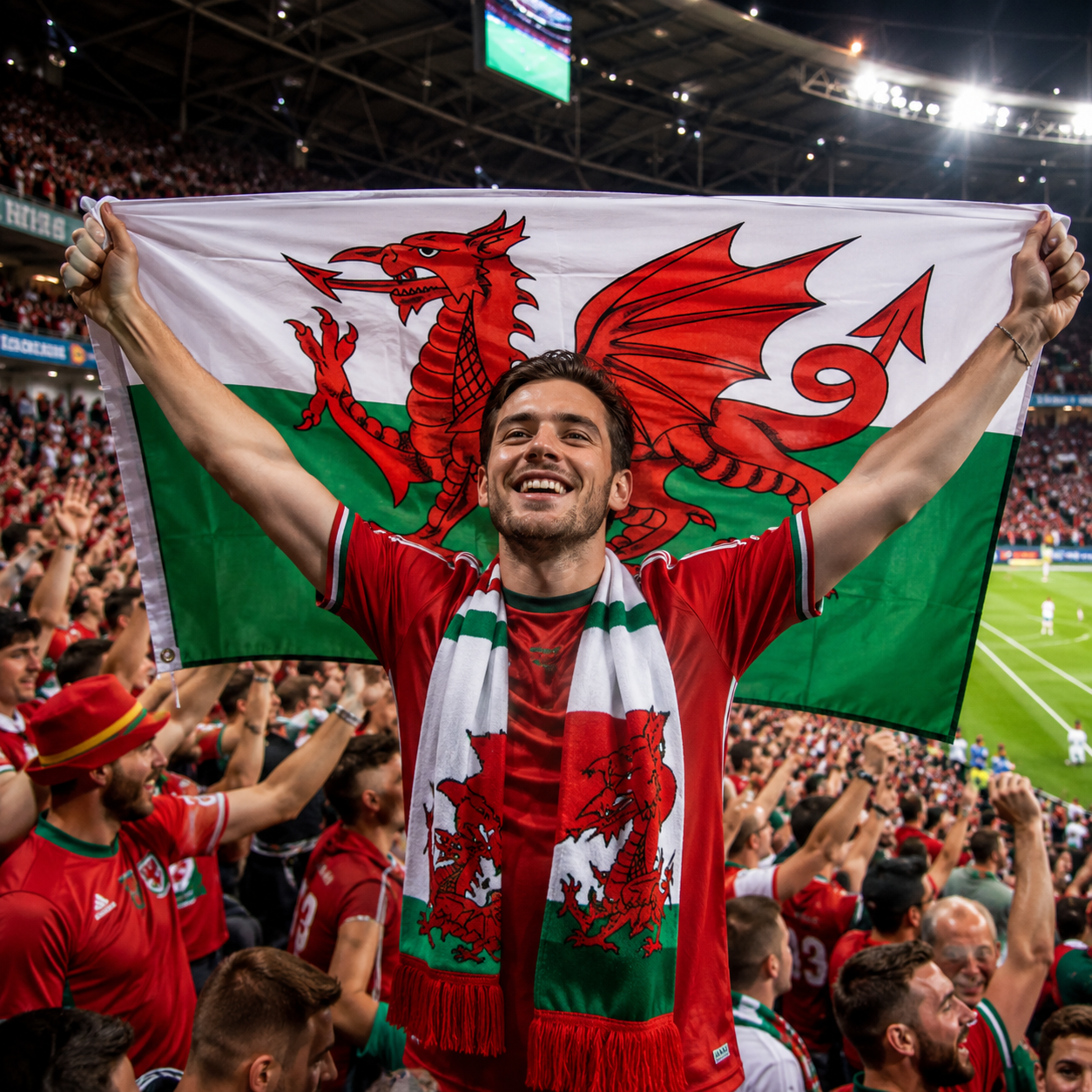 Wales 2026 World Cup Rectangular Supporter Fan Flag