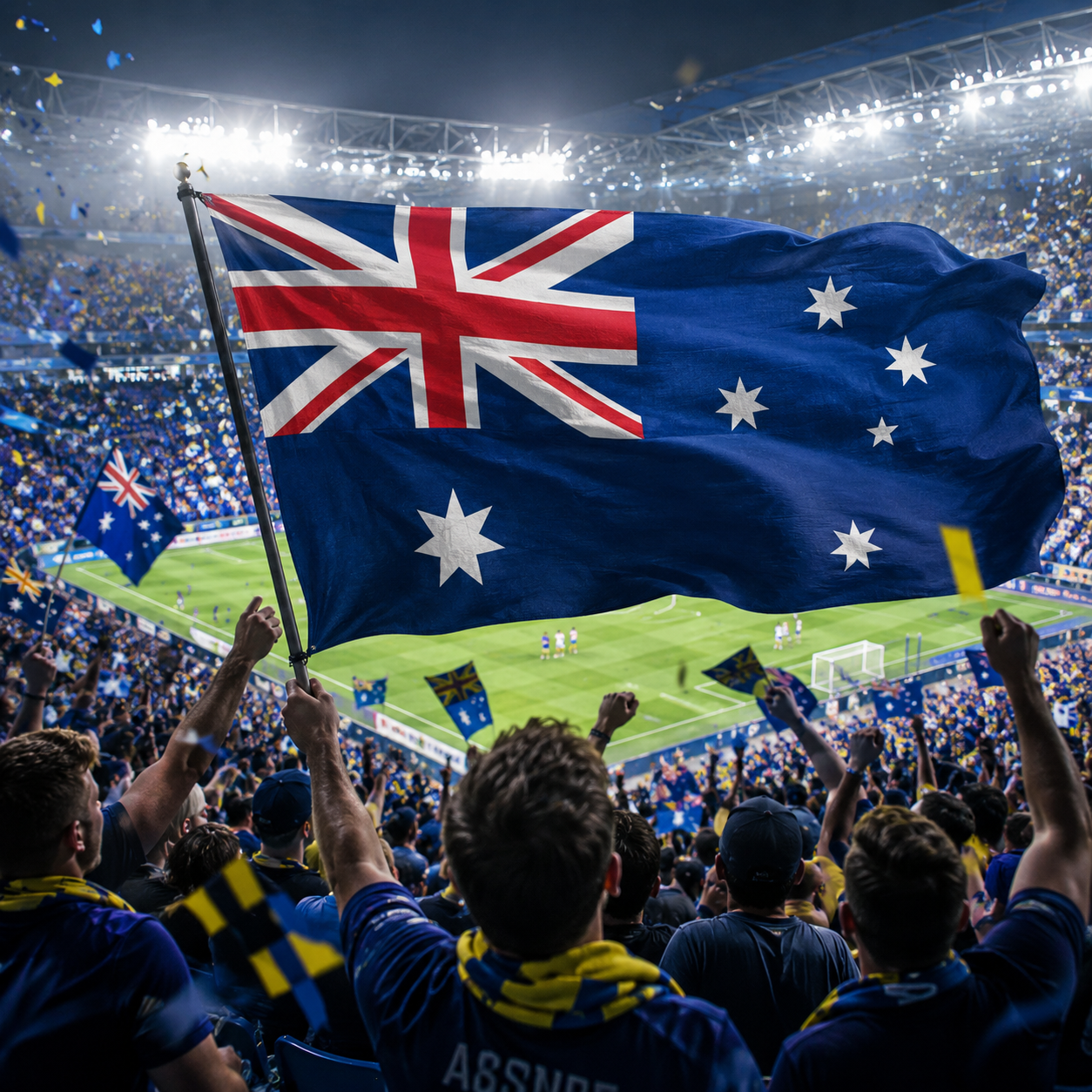 Australia 2026 World Cup National Flag Rectangular Supporter Fan Flag