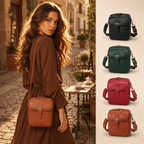 Leather Crossbody Bag Square Compact Anti Theft Bag