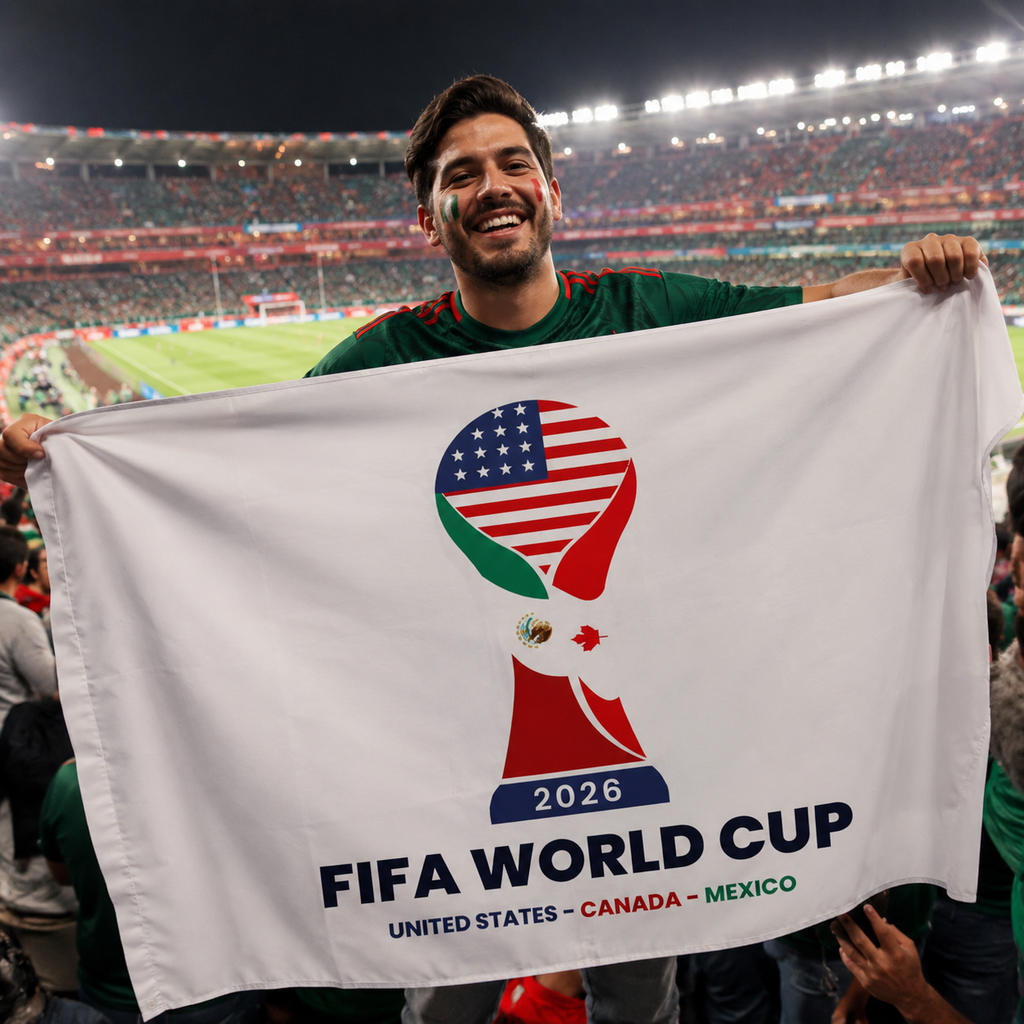 FIFA World Cup 2026 Commemorative Rectangular Supporter Fan Flag