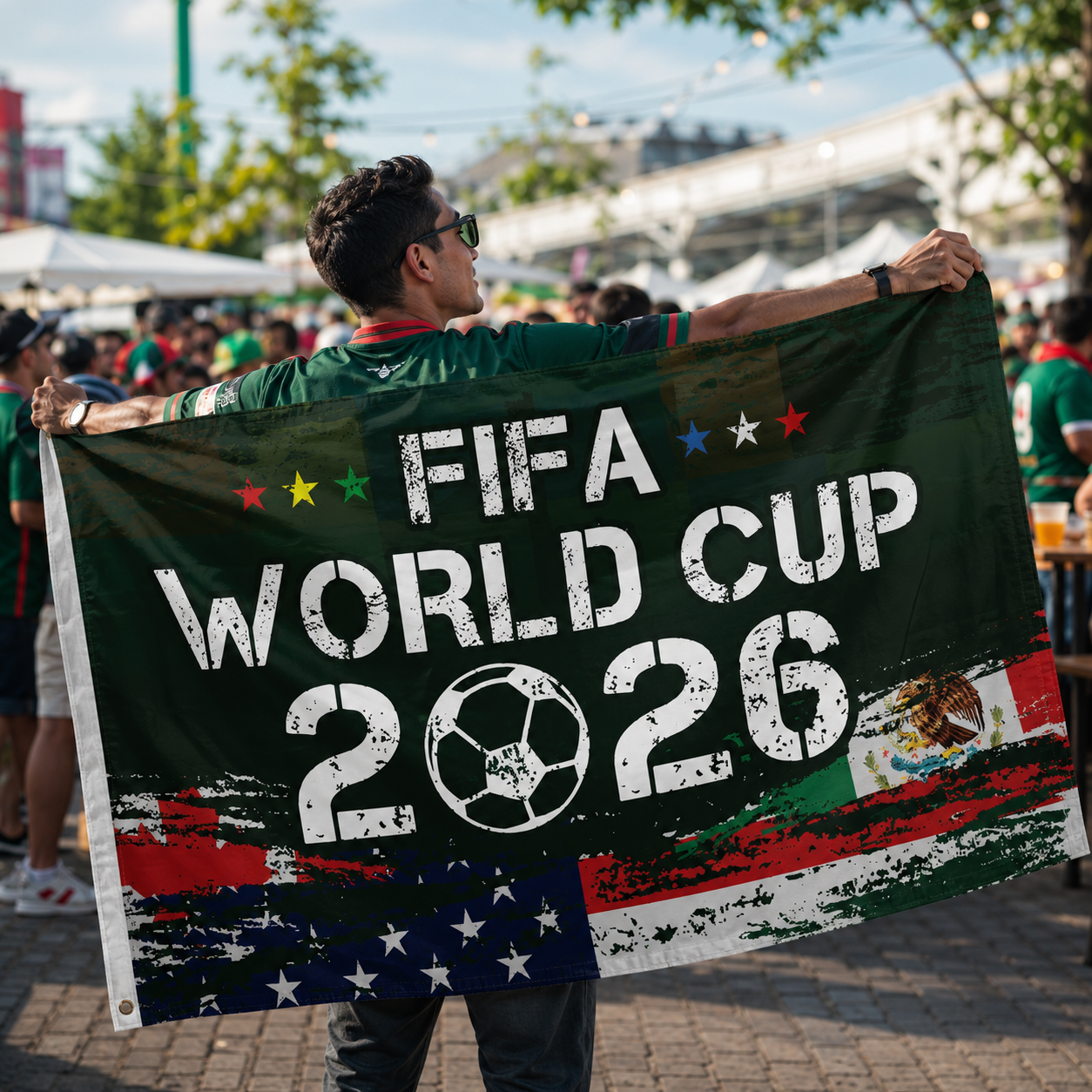 FIFA World Cup 2026 Commemorative Rectangular Supporter Fan Flag