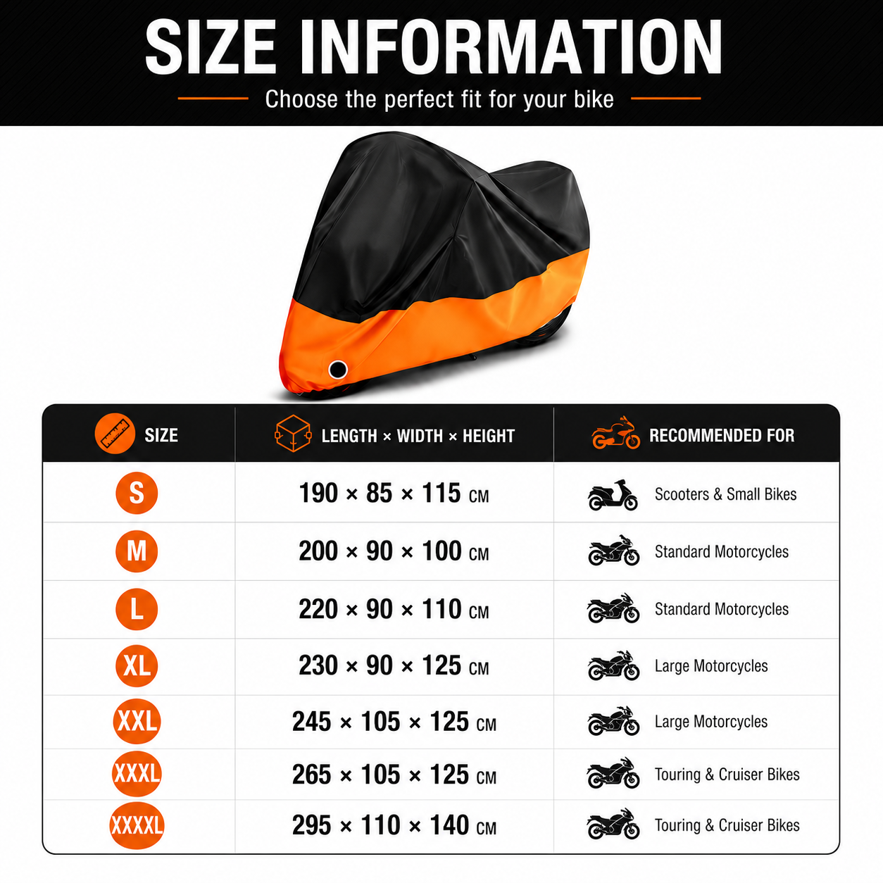Waterproof Motorcycle Cover – UV Protection Outdoor Rain & Dust Shield