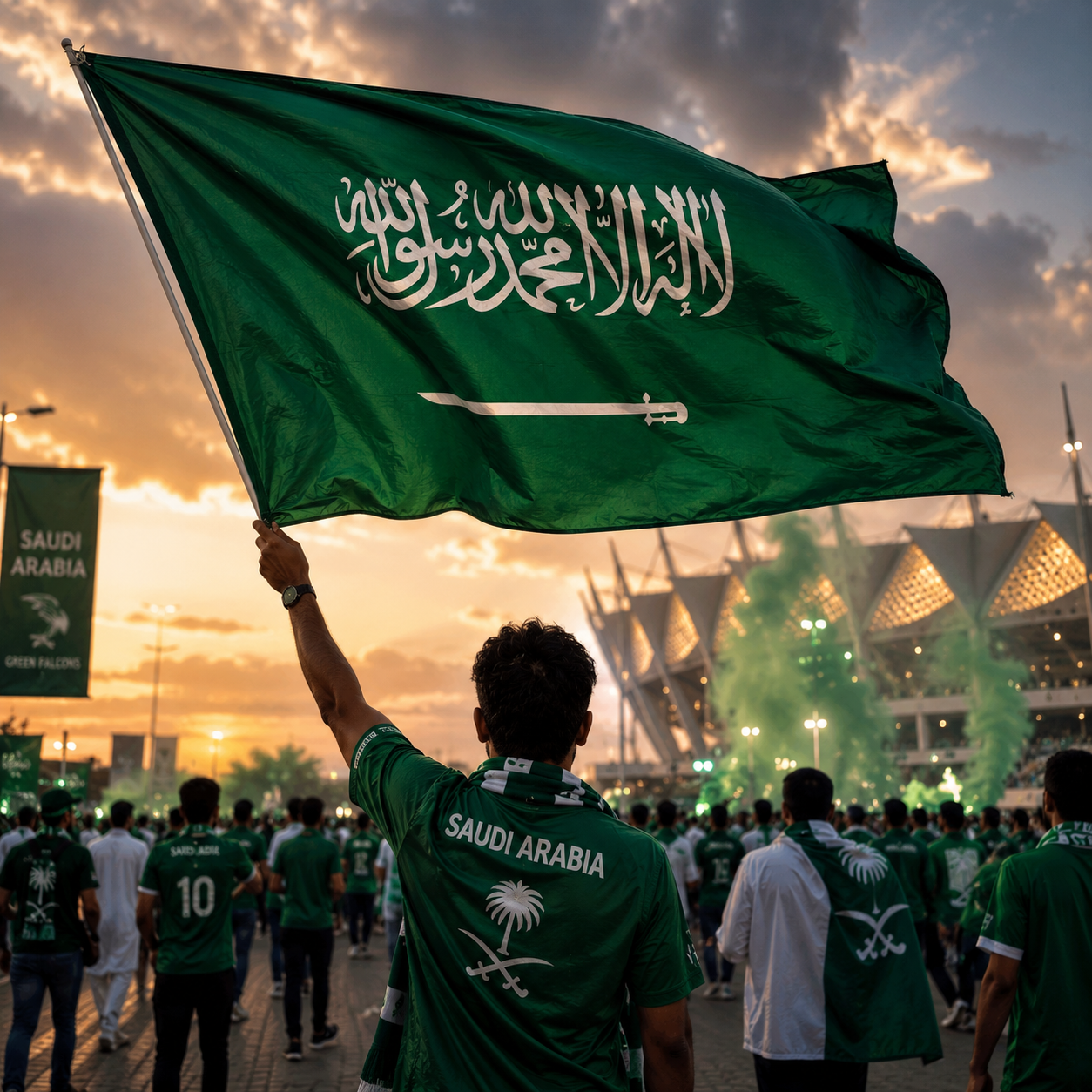 Saudi Arabia 2026 World Cup Rectangular Supporter Fan Flag