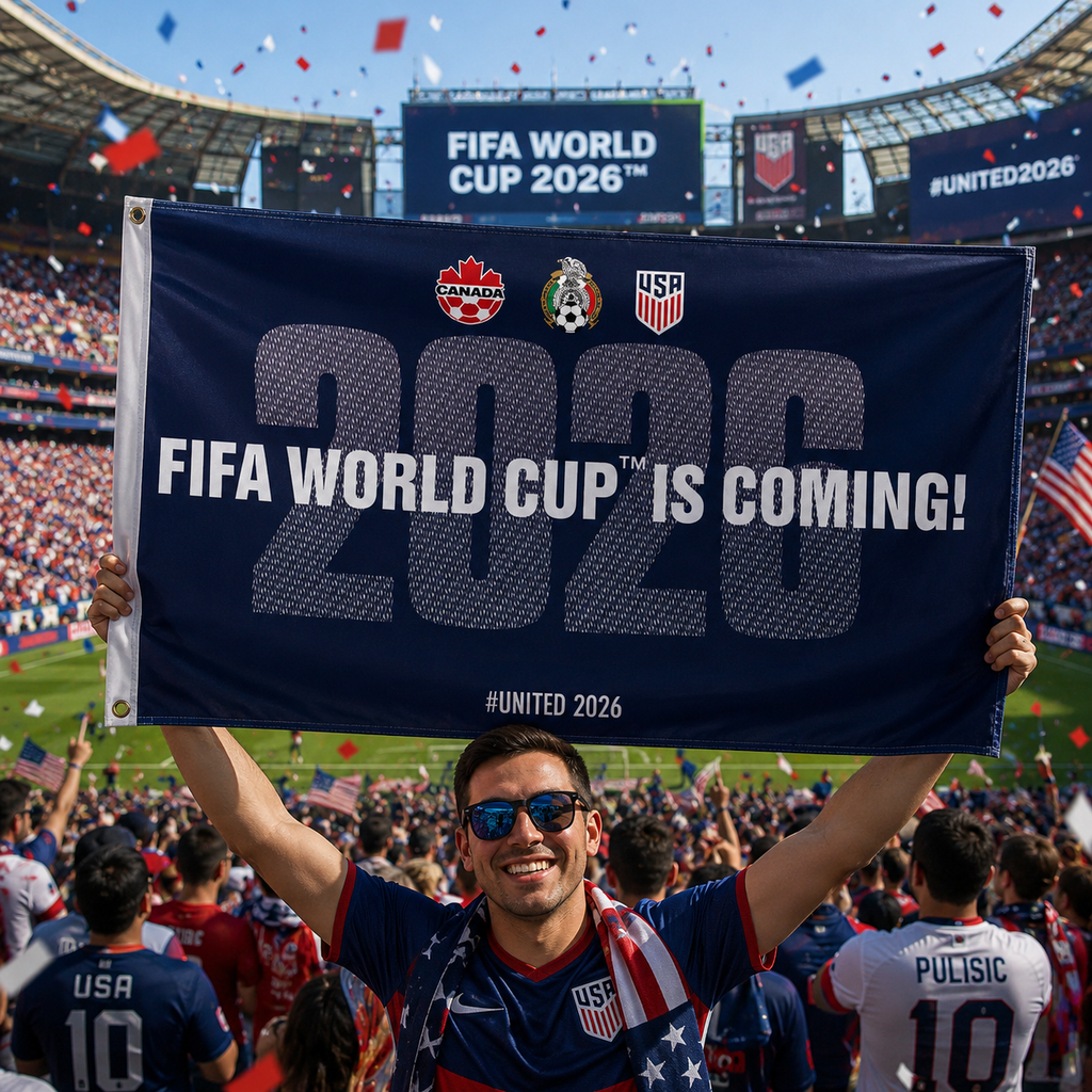 FIFA World Cup 2026 Rectangular Supporter Fan Flag Commemorative