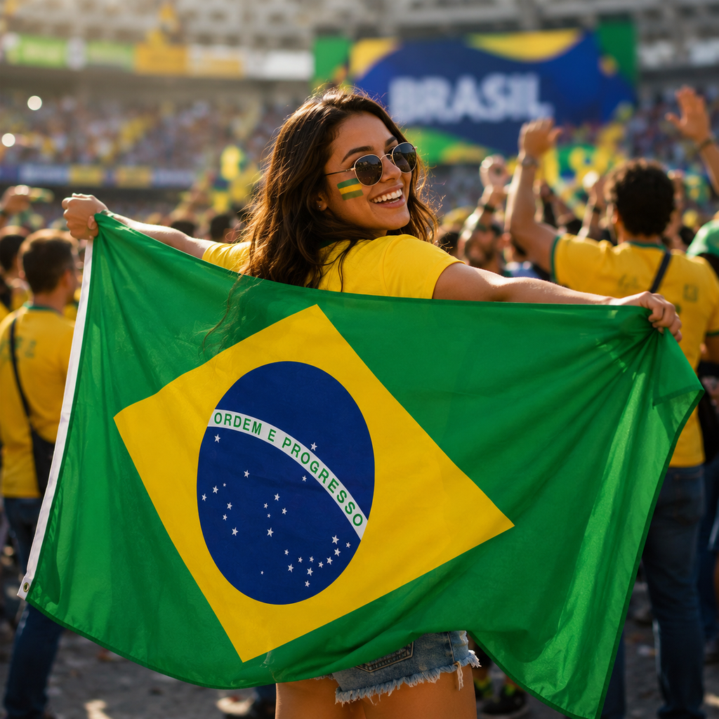 World Cup 2026 Brazil Wearable Body Flag 90x150 cm Fan Flag