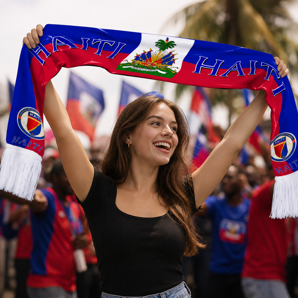 Haiti 2026 World Cup Football Fan Scarf National Team Supporter Scarf