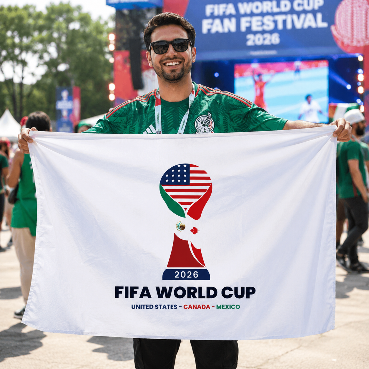 FIFA World Cup 2026 Commemorative Rectangular Supporter Fan Flag
