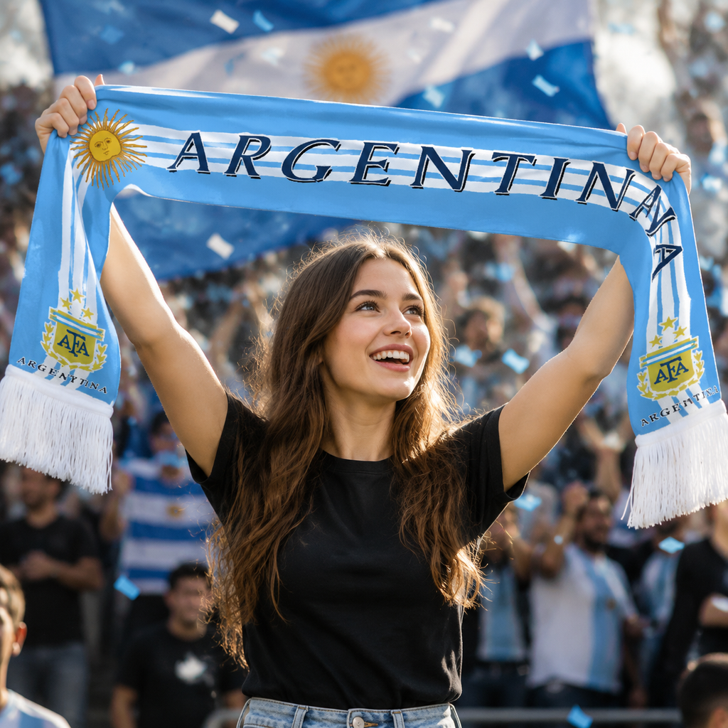 Argentina 2026 World Cup Soccer Fan Scarf National Team Supporter Scarf