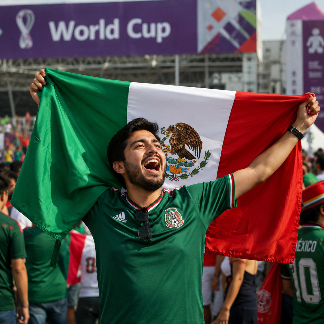 Mexico 2026 World Cup Rectangular National Supporter Fan Flag