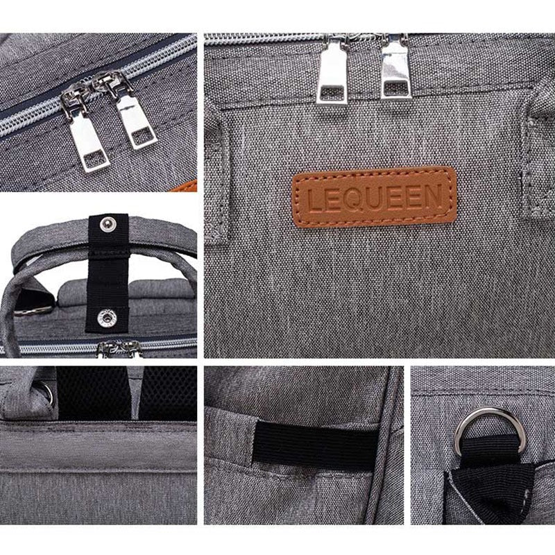 Diaper Backpack Quilted with Insulated Bottle Compartment