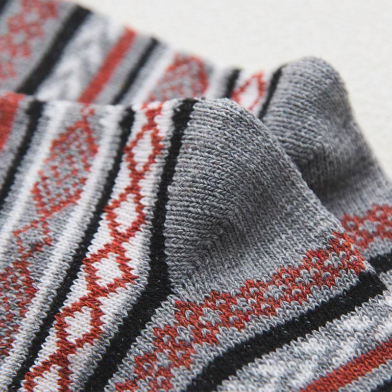 Wool Blend Winter Socks Scandinavian Pattern Crew Length