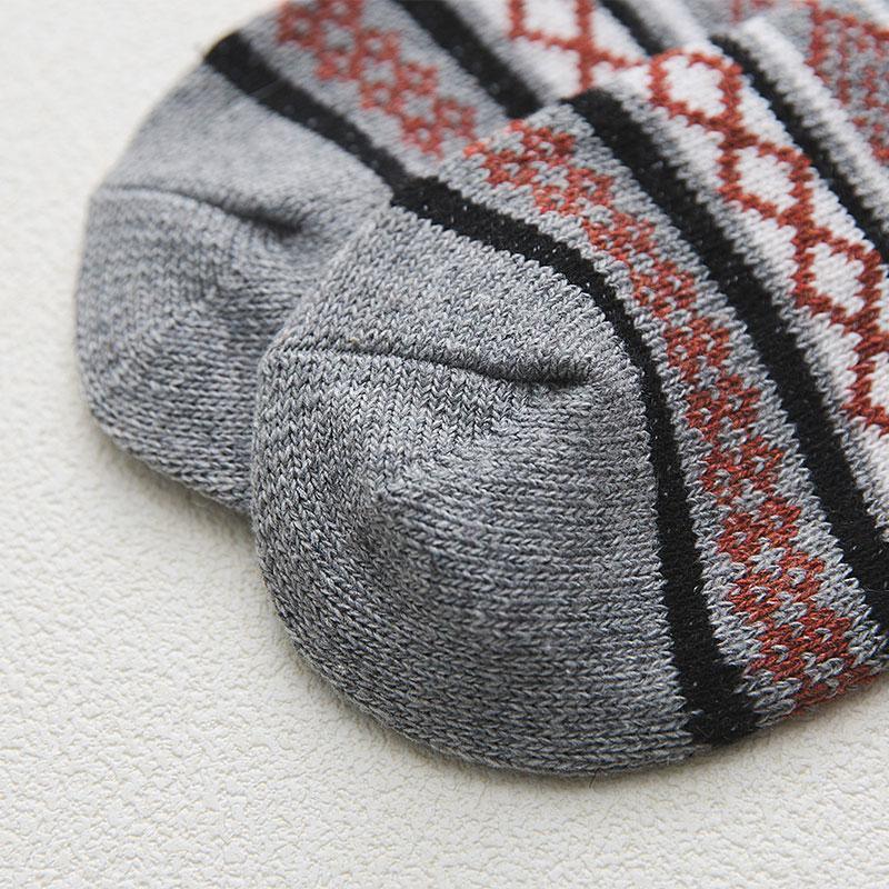 Wool Blend Winter Socks Scandinavian Pattern Crew Length