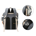 Diaper Backpack Quilted Large Capacity Baby Bag with Leather Accents